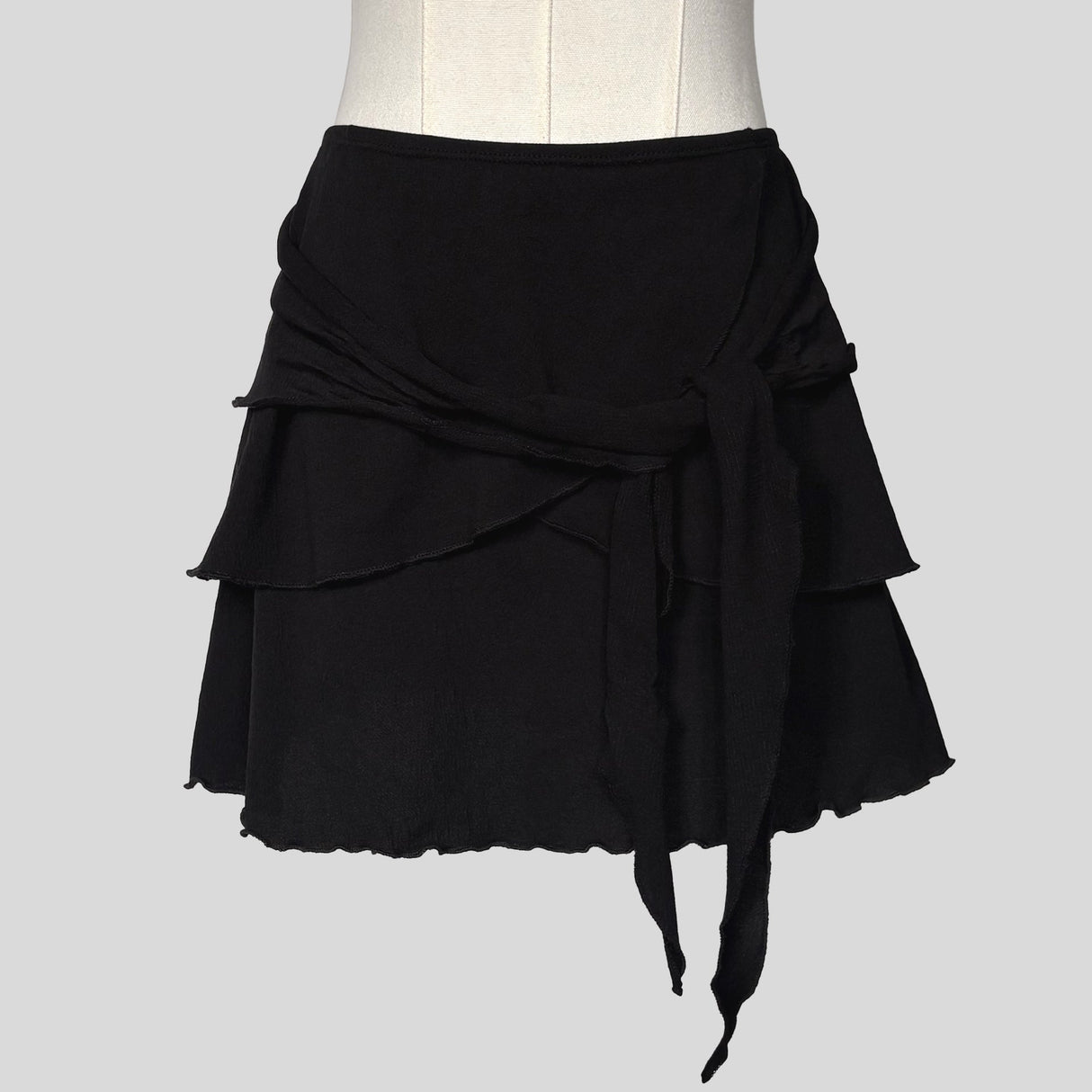 Ruffled tiered mini skirt