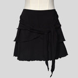 Ruffled tiered mini skirt