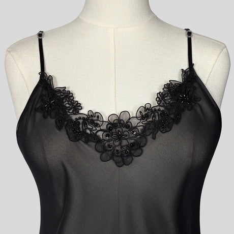 Embellished sheer slip dress