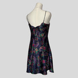 Paisley floral button up slip dress