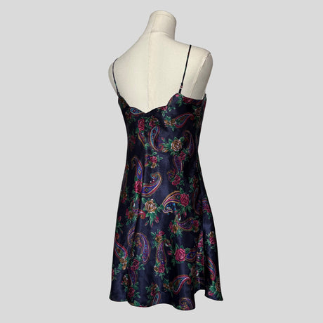 Paisley floral button up slip dress