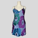 Sweetheart floral silk slip with matching panties