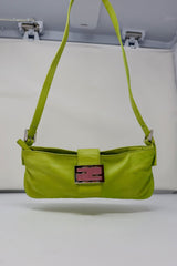 Fendi Lime Green Skinny Baguette Shoulder Bag