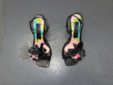 CHRISTIAN LACROIX Black Flower Strappy High Heels IT 36