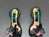 CHRISTIAN LACROIX Black Flower Strappy High Heels IT 36