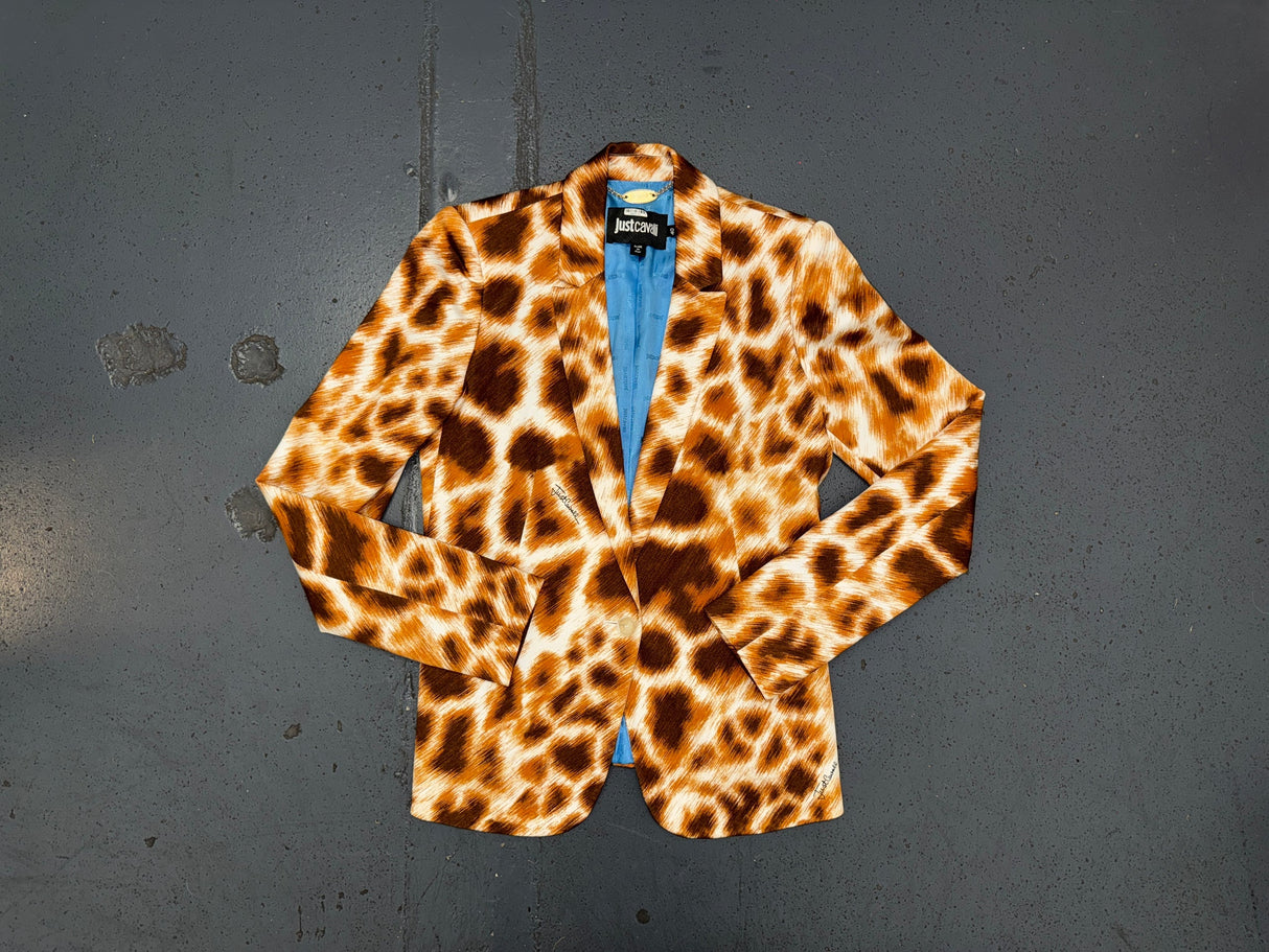 JUST CAVALLI Giraffe Animal Print Blazer