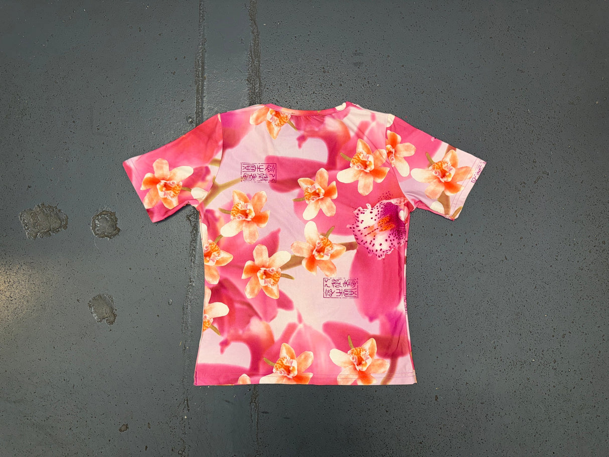 Pink Orchid Print T-shirt