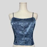 Brocade floral cami in blue