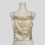 Brocade floral cami in gold