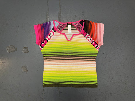 CHRISTIAN LACROIX Multicolor Stripe Knit Short Sleeve Top