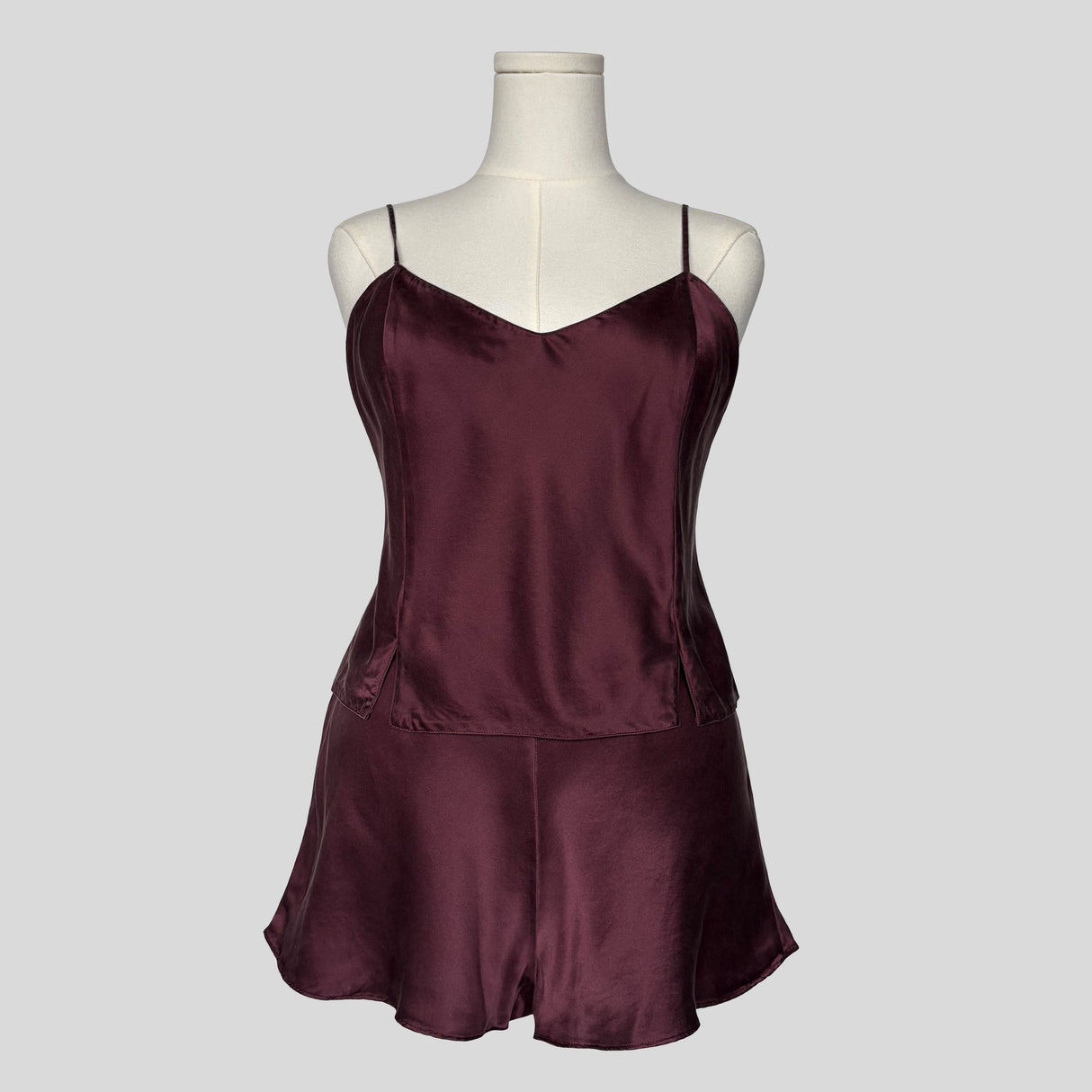 Matching silk cami and shorts set