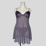 Silky bust backless babydoll slip with matching panties