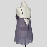 Silky bust backless babydoll slip with matching panties