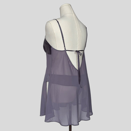 Silky bust backless babydoll slip with matching panties