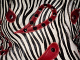 CECCONI PIERO Ponyhair Zebra Print and Red Tote Bag