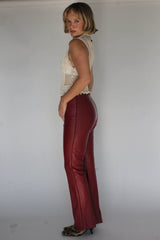 Burgundy leather pants