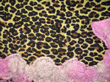 Yellow/Black Mesh Leopard Print and Pink Lace Cami