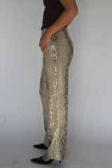 Silk snake print pants