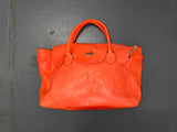 MASSIMO REBECHI Orange Leather Large Travel Tote Bag