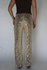 Silk snake print pants