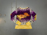 KOKOMO Mesh Leopard Print Beaded Long Sleeve Top