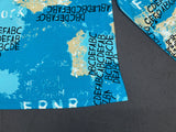Blue Map Graphic Print Long Sleeve Top