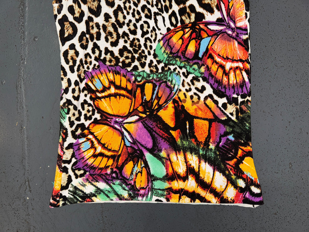 ALBERTO MAKALI Beaded Leopard Top and Cardigan Set