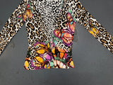 ALBERTO MAKALI Beaded Leopard Top and Cardigan Set