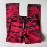 Bebe Red Zebra Snakeskin Jeans