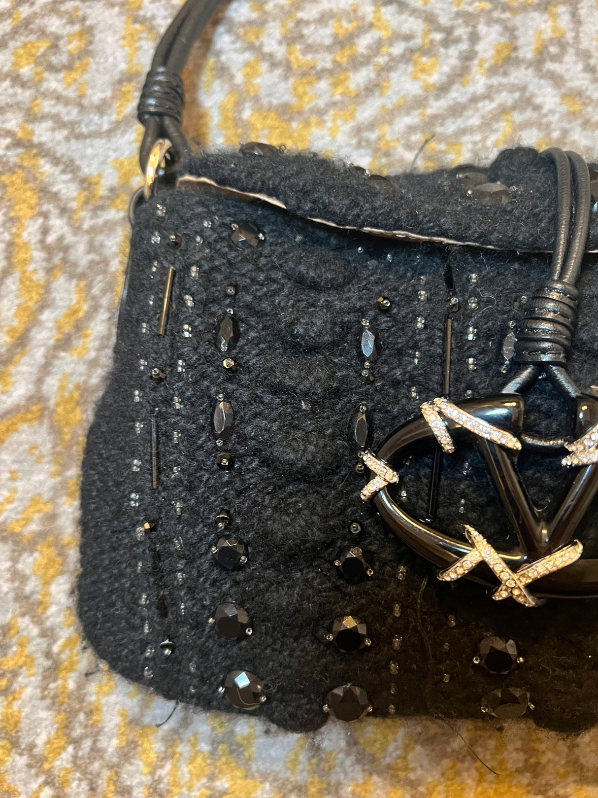 Valentino Black Crochet Bag