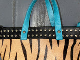 CLAUDIA FIRENZE Tiger Print Pony Hair and Leather Bag