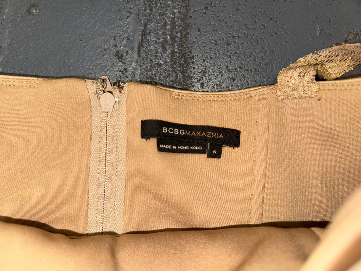 BCBG Beige Mesh Corset Top