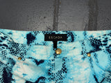 ESCADA Blue Snakeskin Print Capri Pant