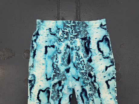 ESCADA Blue Snakeskin Print Capri Pant