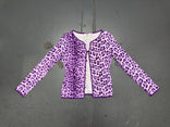 MOSCHINO Purple Leopard Print Cardigan