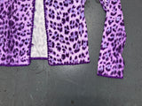MOSCHINO Purple Leopard Print Cardigan