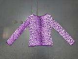 MOSCHINO Purple Leopard Print Cardigan
