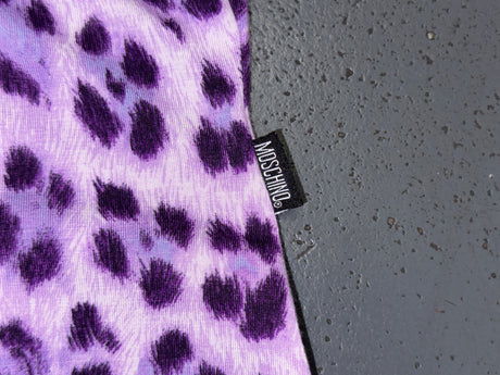MOSCHINO Purple Leopard Print Cardigan