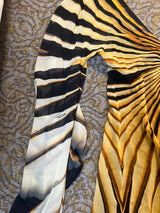 Roberto Cavalli Vintage F/W 2000 Era Zebra Radiating Stripe Silk Dress
