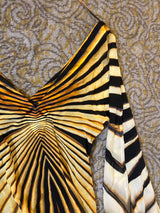 Roberto Cavalli Vintage F/W 2000 Era Zebra Radiating Stripe Silk Dress