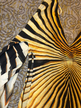 Roberto Cavalli Vintage F/W 2000 Era Zebra Radiating Stripe Silk Dress