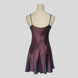 Silk slip dress in wine
