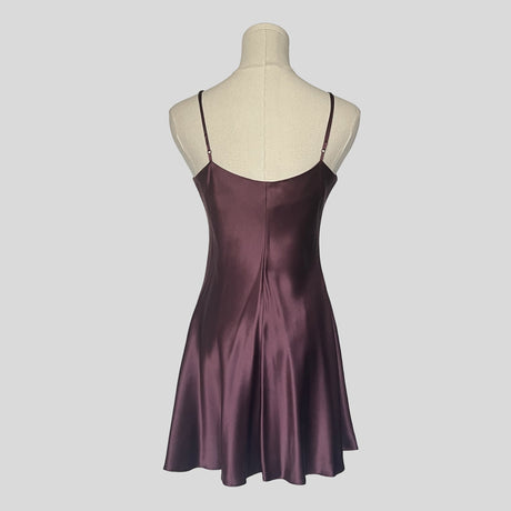 Silk slip dress in wine