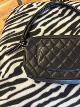Chanel Cambon Ligne Black Quilted Lambskin Pochette Shoulder Bag