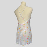 Sheer floral backless slip with matching underwear