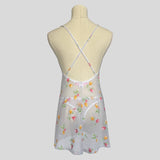 Sheer floral backless slip with matching underwear