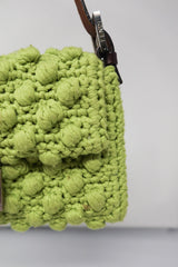 Fendi Lime Green Knit Baguette
