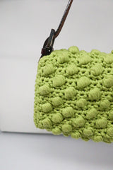 Fendi Lime Green Knit Baguette