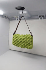 Fendi Lime Green Knit Baguette