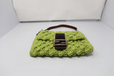 Fendi Lime Green Knit Baguette